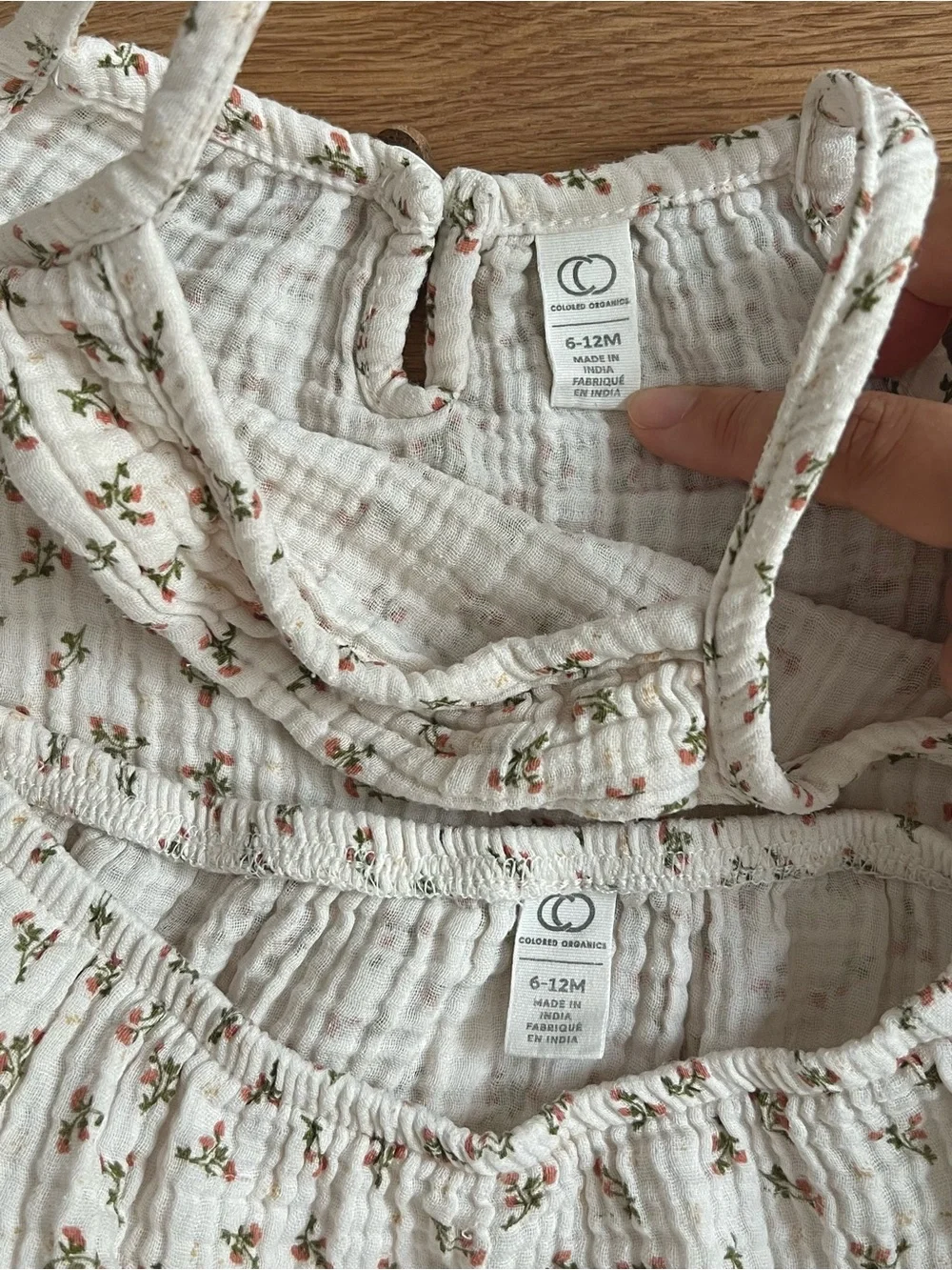 Colored Organics Baby Floral Cotton Tank & Bloomers Set in Cream 6-12 months 12M